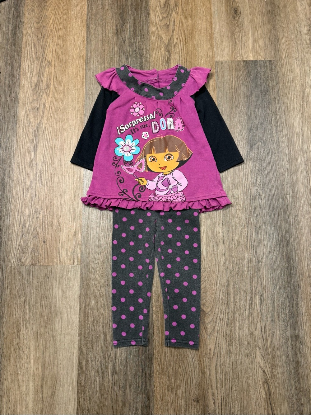 Vintage Y2K Nickelodeon Dora the Explorer 2-Piece Legging Set